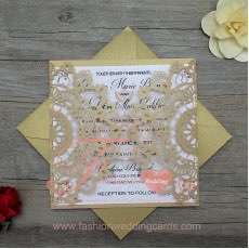 Gold Laser Cut Wedding Invitation Templates